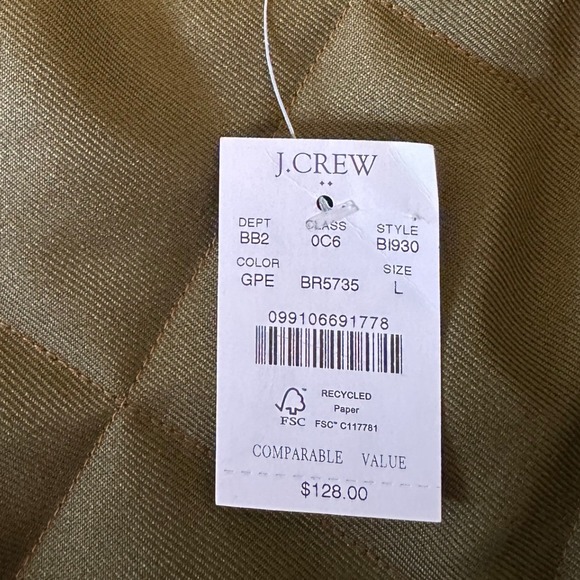 J.Crew NWT SZ LGE Sussex Quilted Vest Mens Brown Diamond Quilt Full Zip Pockets - Picture 11 of 16